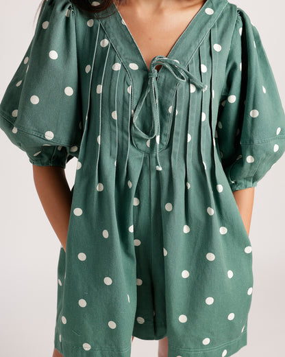 DOT THE OCCASION ROMPER X GREEN