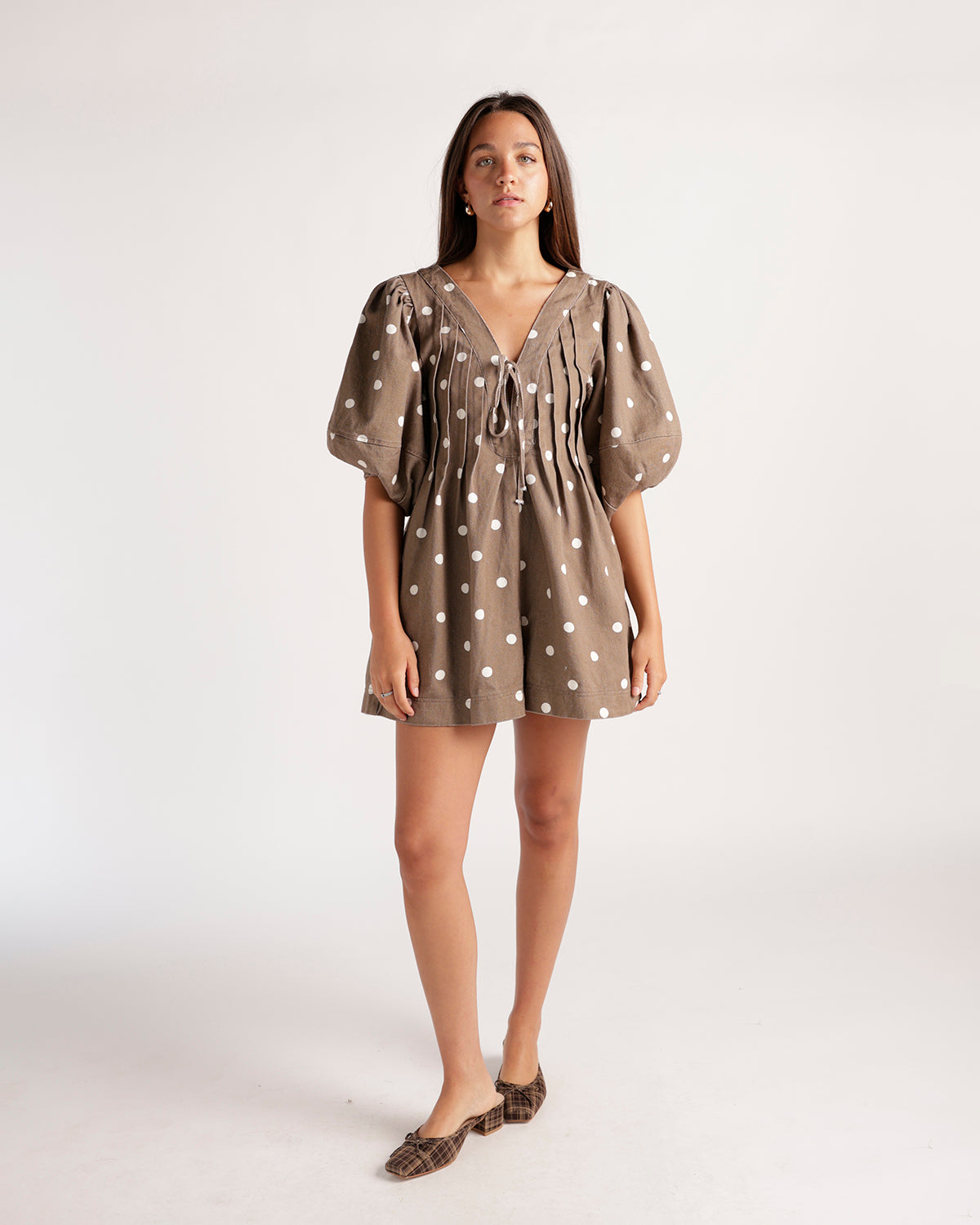 DOT THE OCCASION ROMPER X BROWN