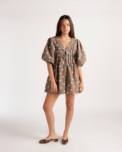 DOT THE OCCASION ROMPER X BROWN