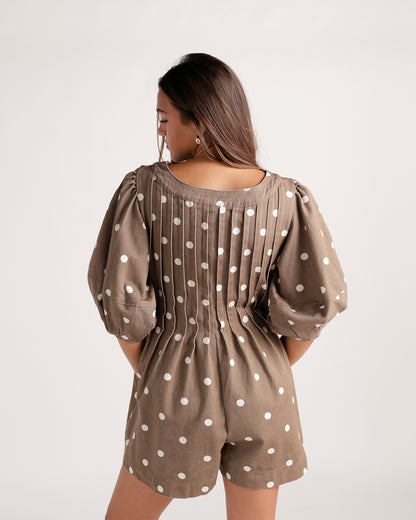 DOT THE OCCASION ROMPER X BROWN