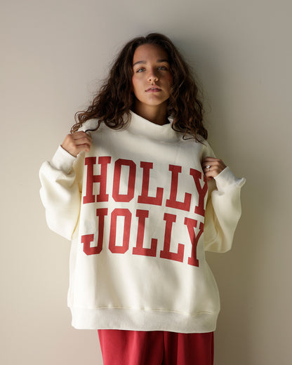 holly jolly mock neck, sweatshirts for the holidays