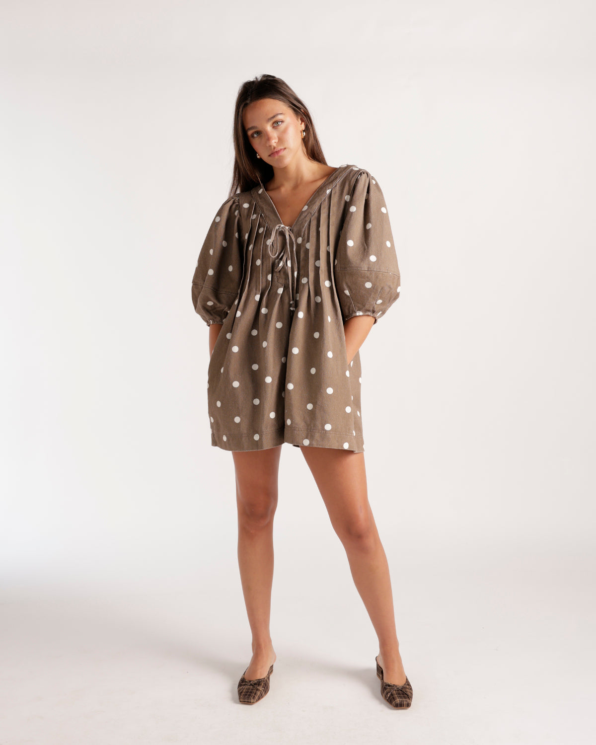 DOT THE OCCASION ROMPER X BROWN