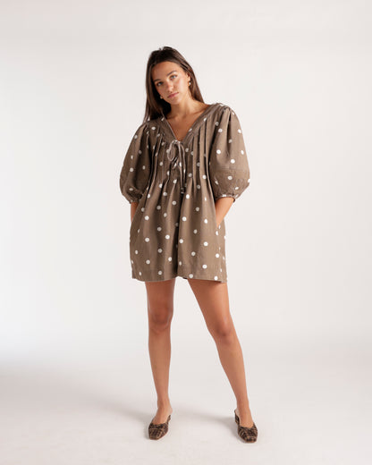 DOT THE OCCASION ROMPER X BROWN