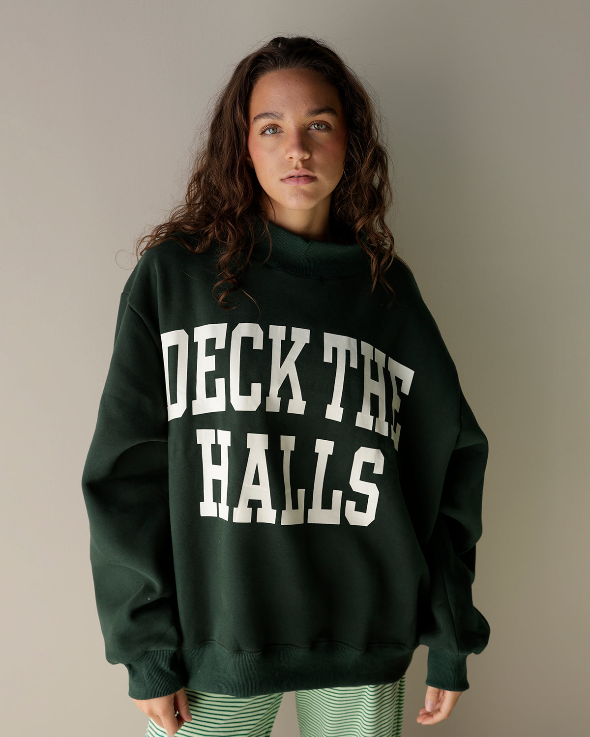 deck the halls mock neck, mock necks for the holidays, Christmas sweatshirts