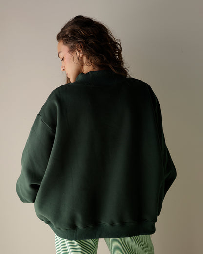 DECK THE HALLS + MERRY CHRISTMAS REVERSIBLE MOCK NECK SWEATSHIRT