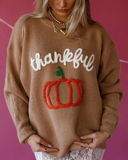 thankful sweater thanksgiving sweater tops holiday outfit ideas 