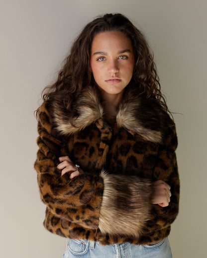 MOB WIFE LEOPARD FUR COAT