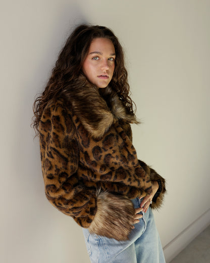 MOB WIFE LEOPARD FUR COAT