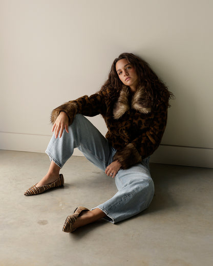 MOB WIFE LEOPARD FUR COAT