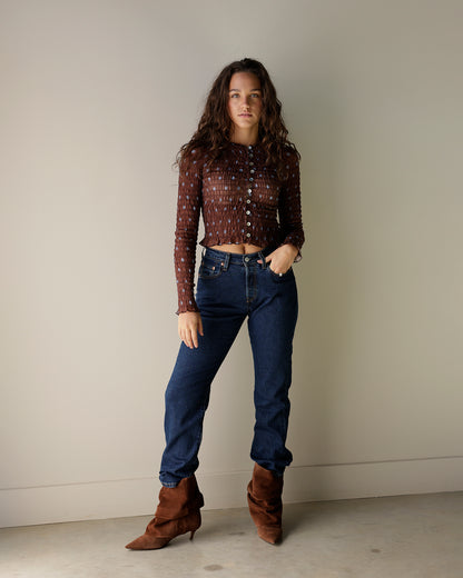 SMOKESHOW SMOCKED POLKA DOT TOP