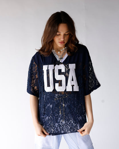 USA SHEER LACE JERSEY