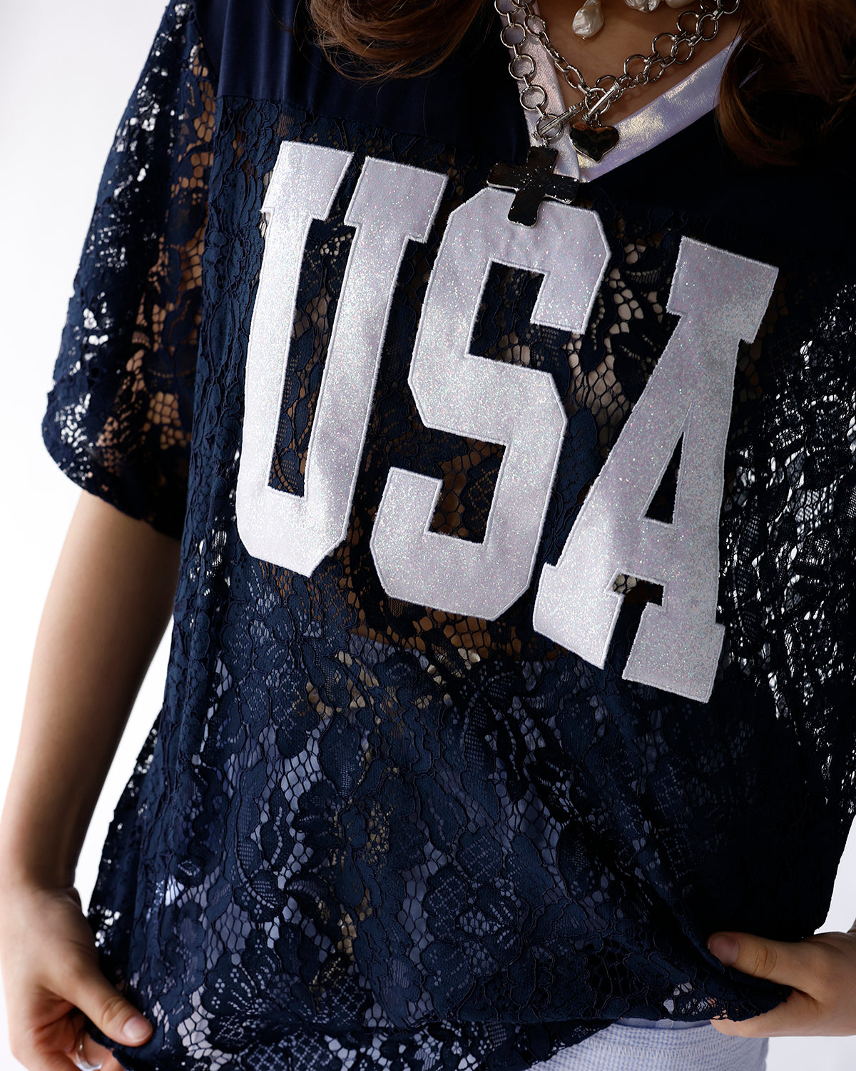 USA SHEER LACE JERSEY
