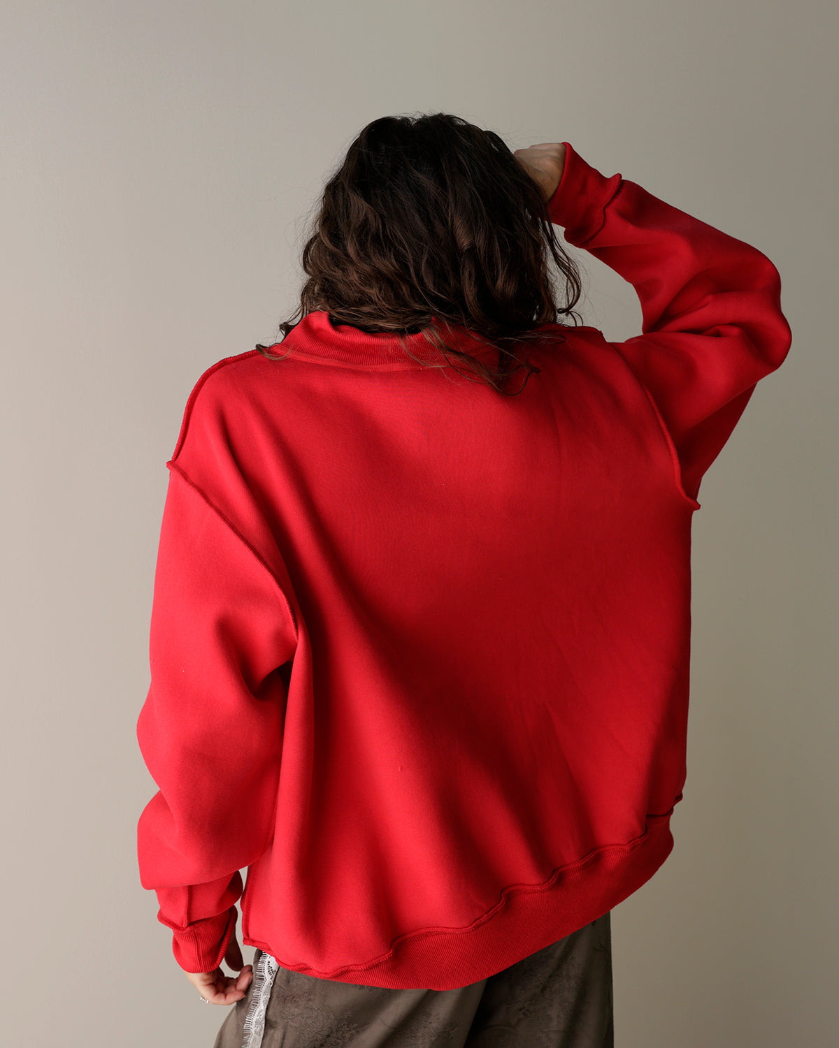 MERRY PLAID MOCK NECK SWEATSHIRT