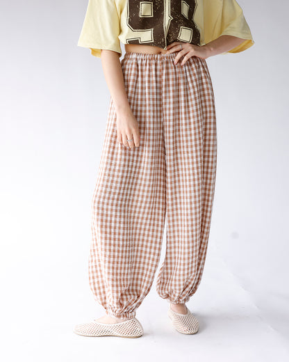 GINGHAM DREAM BALLOON PANTS