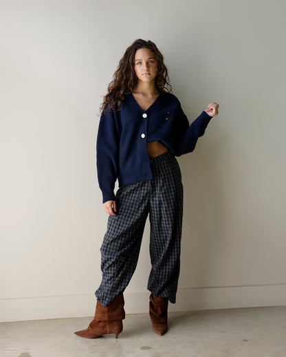 LUCKY DUCK NAVY V NECK CARDIGAN