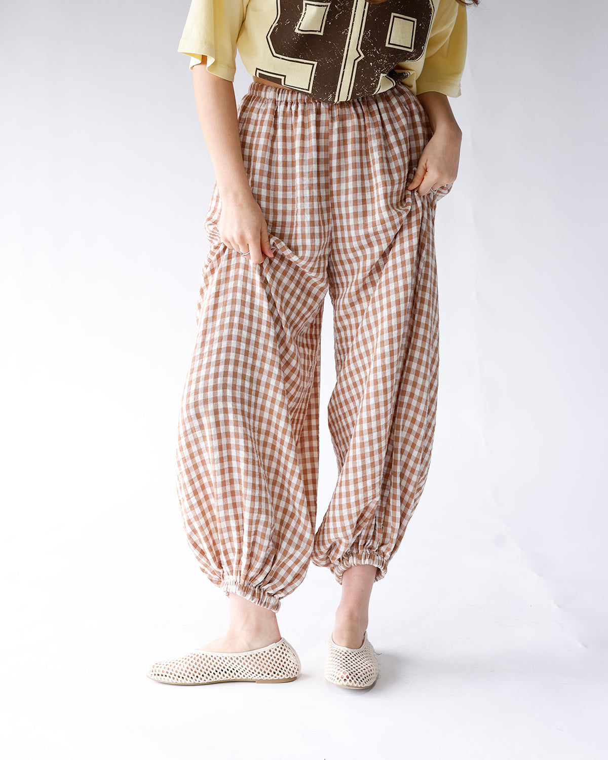 GINGHAM DREAM BALLOON PANTS