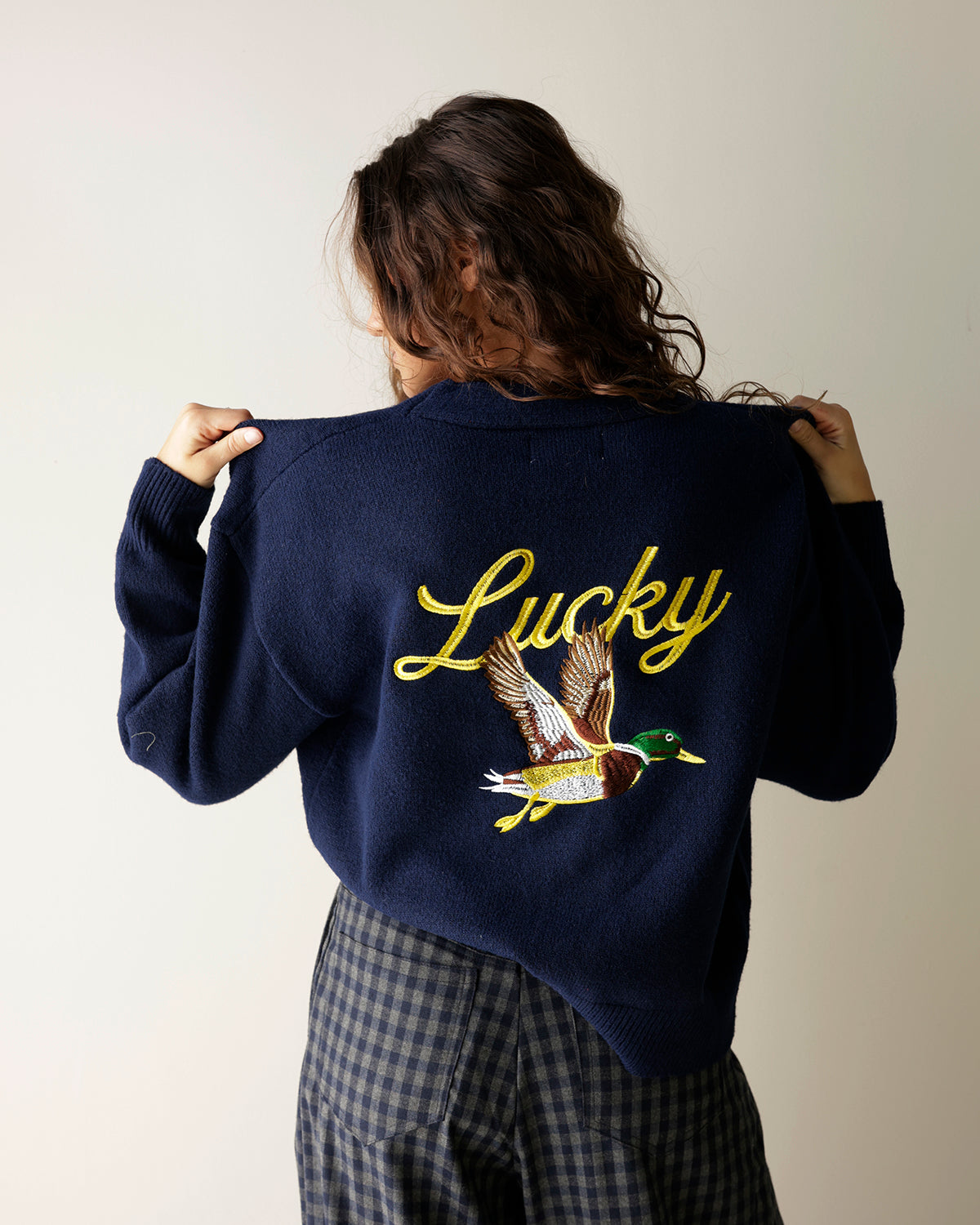 duck cardigan, lucky duck cardigan, easy cardigan for fall, trendy fall cardigan, duck print tops