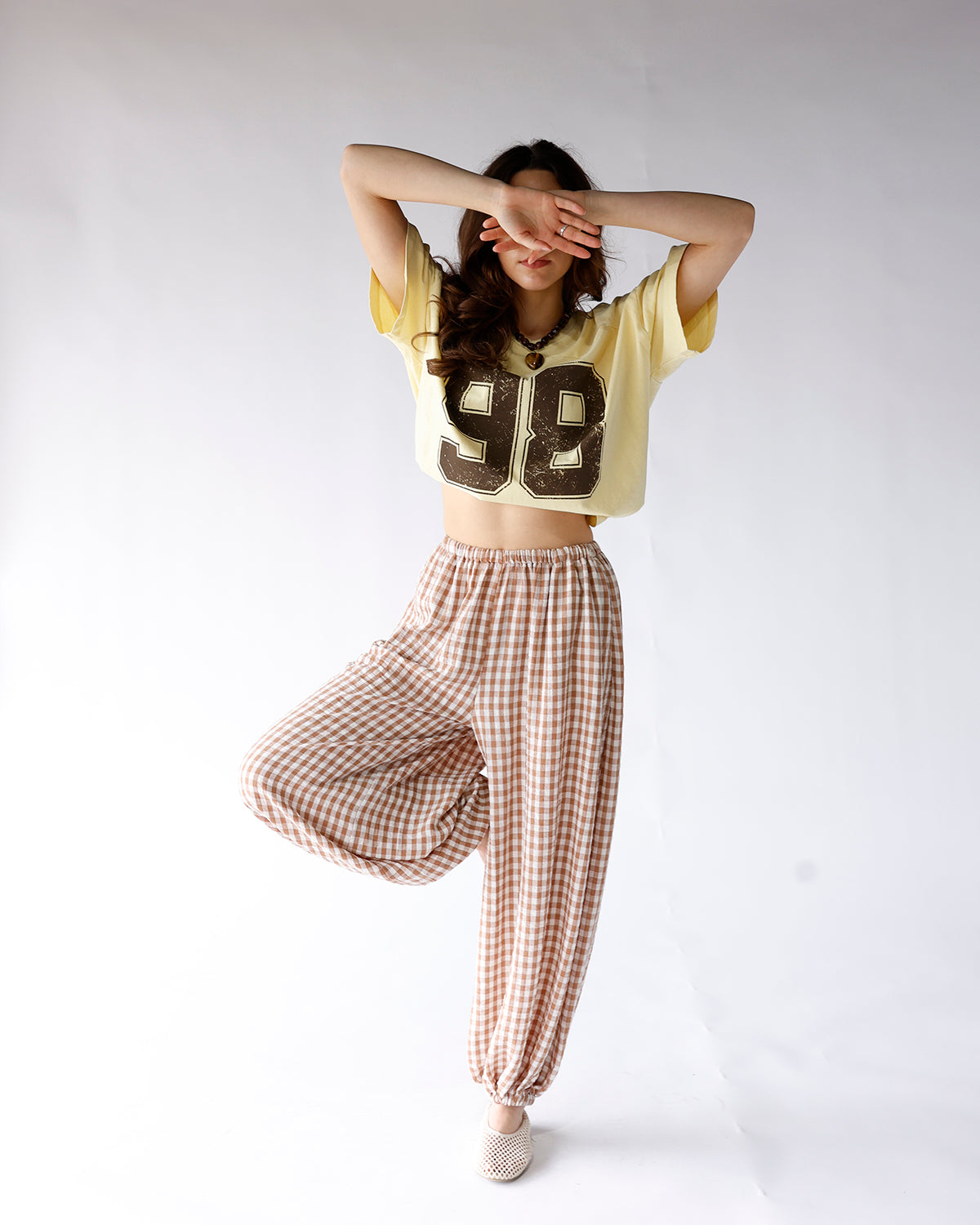 GINGHAM DREAM BALLOON PANTS