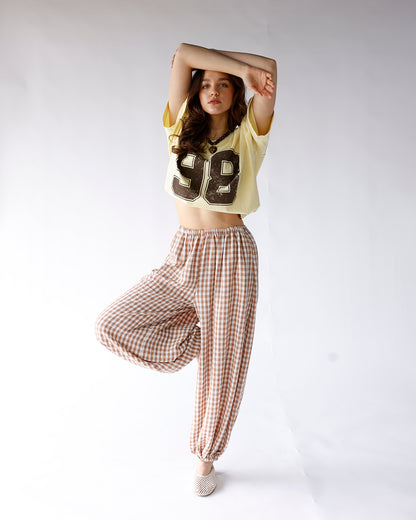 GINGHAM DREAM BALLOON PANTS