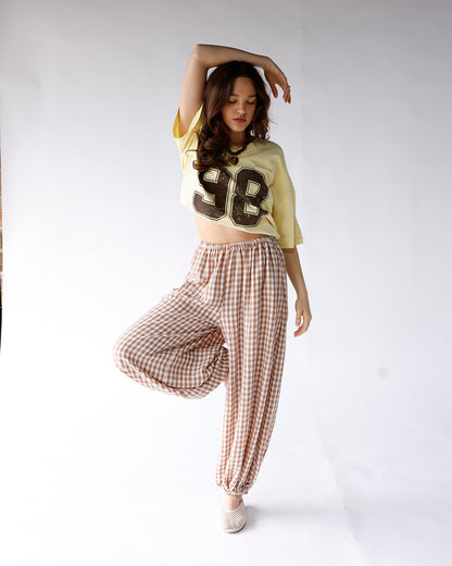 GINGHAM DREAM BALLOON PANTS