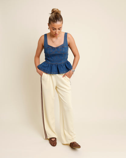 butter yellow track pants 