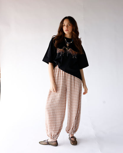 GINGHAM DREAM BALLOON PANTS
