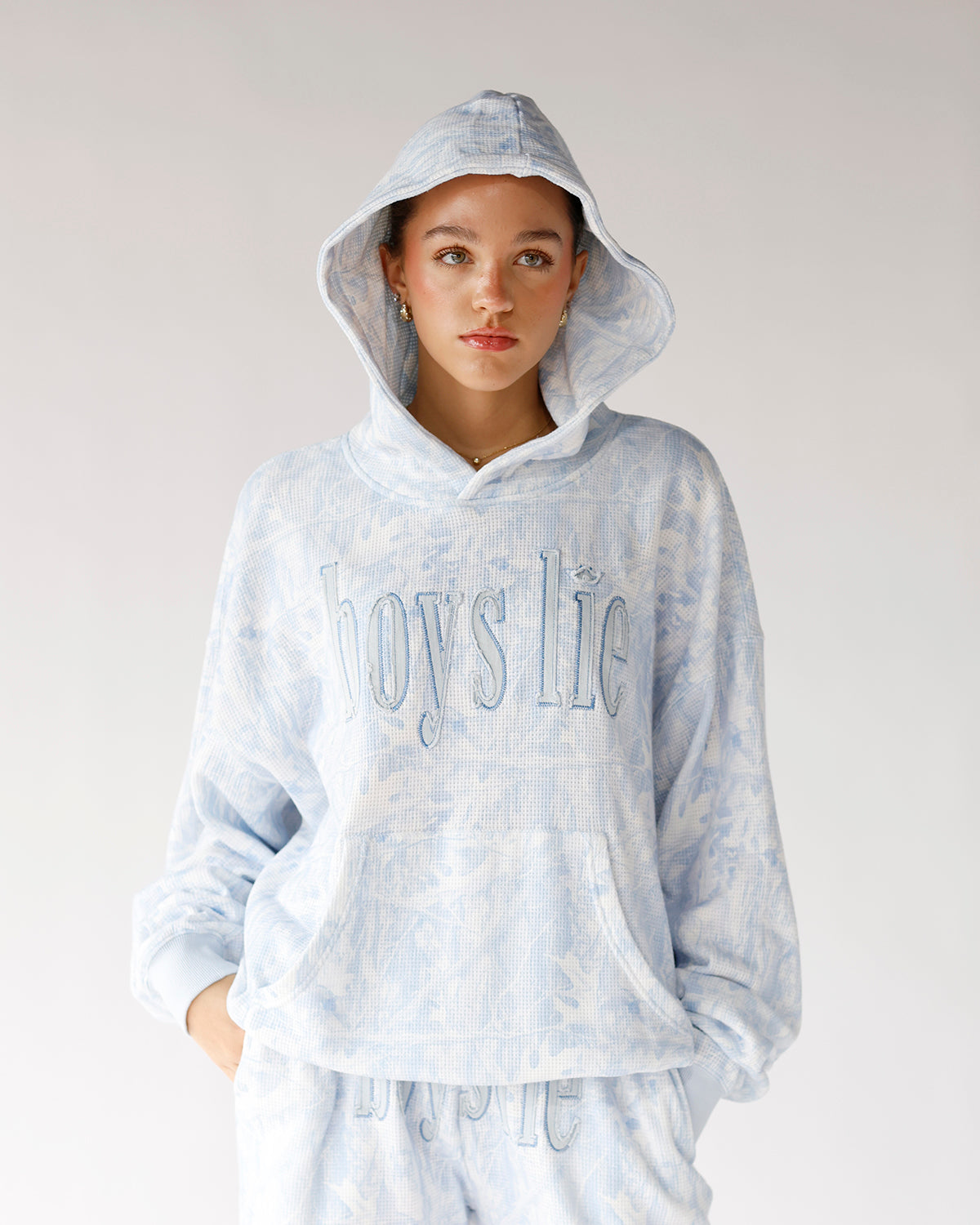 BOYS LIE BLUE MANHUNT RACER HOODIE