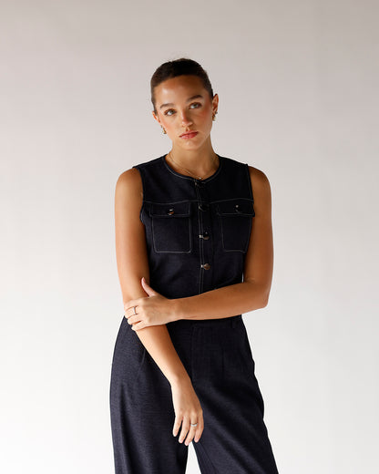 SAGE THE LABEL DENIM VEST