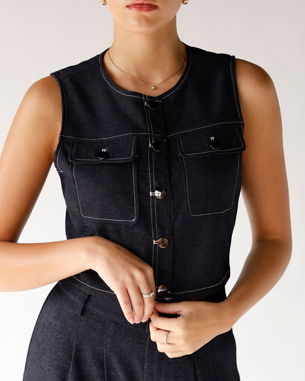SAGE THE LABEL DENIM VEST