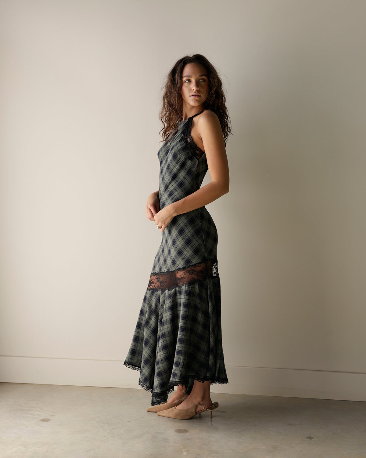 plaid dress, plaid and lace dress, holiday party outfit, office party outfit