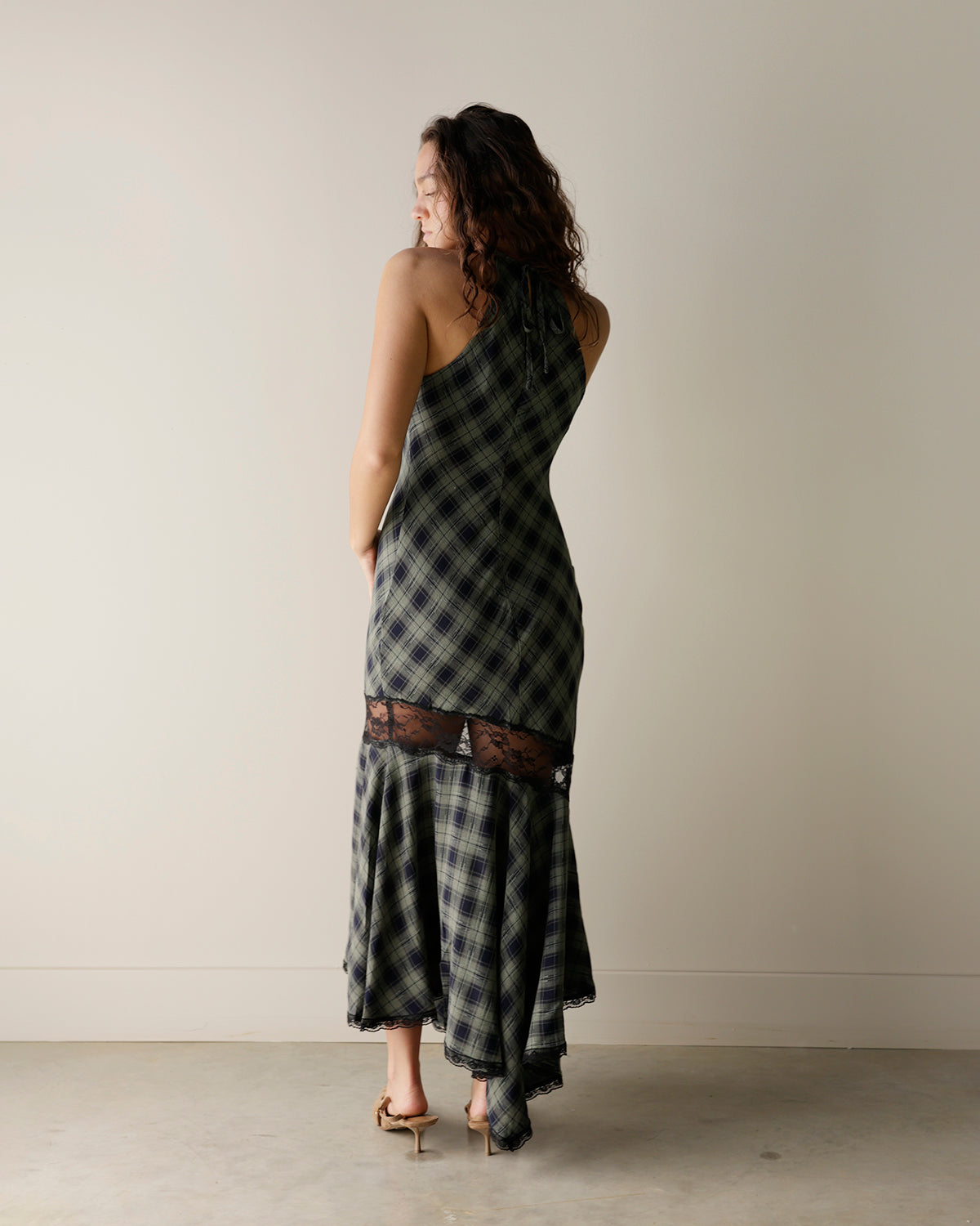 JACQUIE THE LABEL PARTY PLAID MAXI DRESS