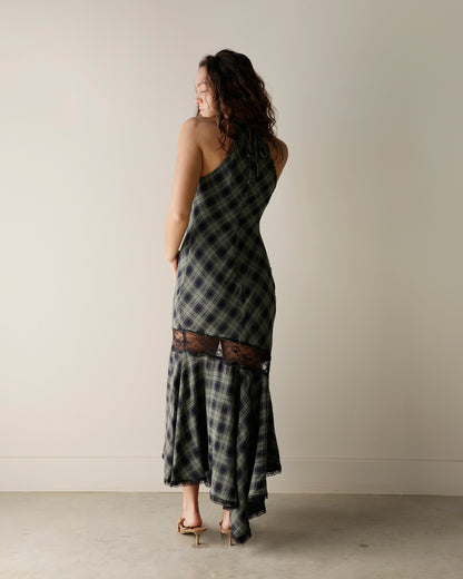 JACQUIE THE LABEL PARTY PLAID MAXI DRESS