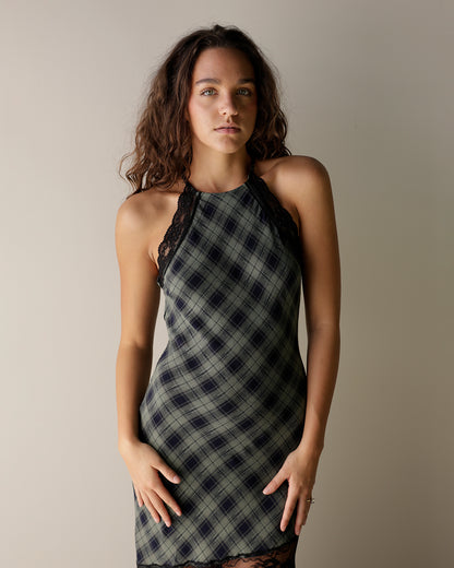 JACQUIE THE LABEL PARTY PLAID MAXI DRESS