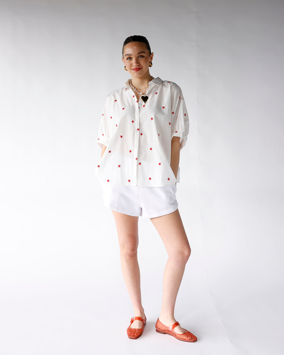 STAR SPANGLED BUTTON UP BLOUSE