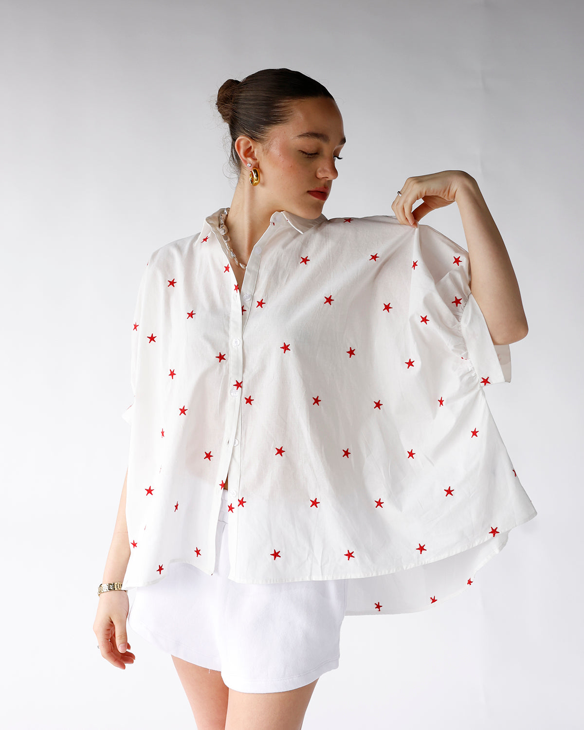 STAR SPANGLED BUTTON UP BLOUSE