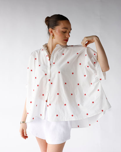 STAR SPANGLED BUTTON UP BLOUSE