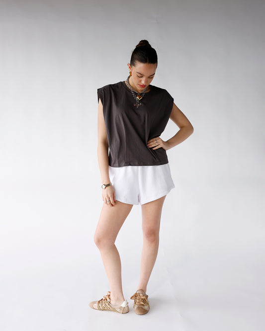 white lounge sweat shorts women white elastic waist lounge shorts women