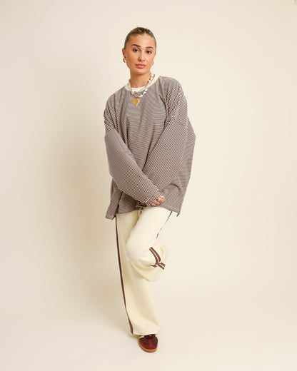 ALWAYS PULLING FOR IT LONG SLEEVE TEE X BROWN