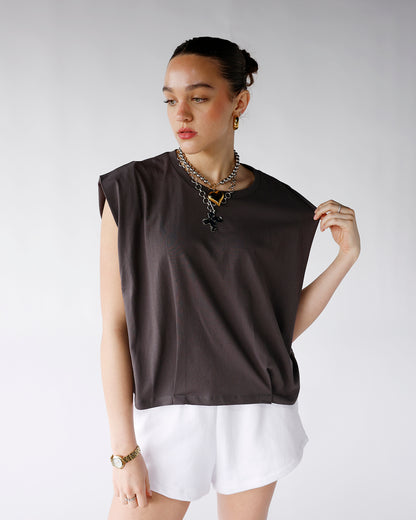 NIGHTS LIKE THIS MUSCLE TEE X WASHED BLACK
