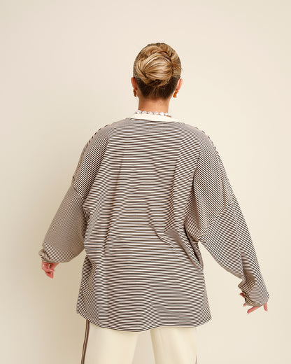 ALWAYS PULLING FOR IT LONG SLEEVE TEE X BROWN