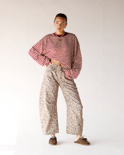 free people barrel jeans leopard fall pants denim jeans comfy jeans 