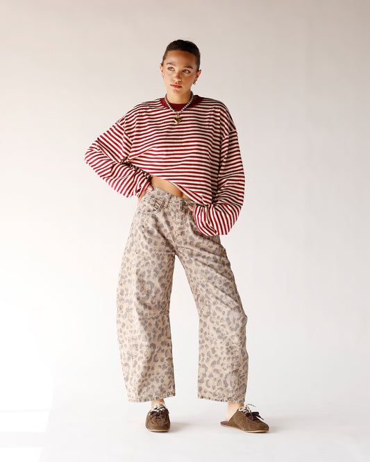 free people barrel jeans leopard fall pants denim jeans comfy jeans 