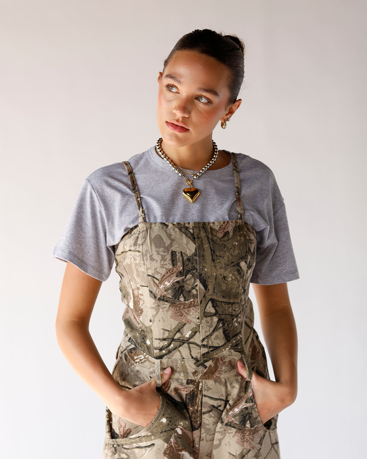 CAMO DENIM JUMPSUIT