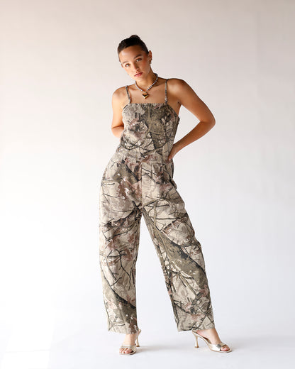 CAMO DENIM JUMPSUIT