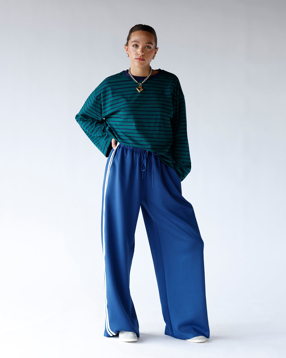 THE SATURDAY STRIPE LONG SLEEVE X HUNTER GREEN