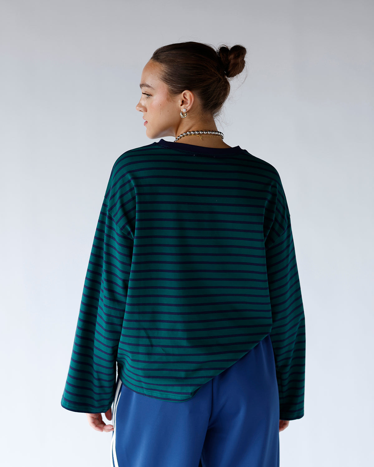 THE SATURDAY STRIPE LONG SLEEVE X HUNTER GREEN