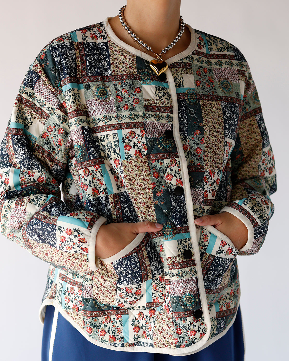 quilted jacket floral coat jacket outerwear fall fashion 