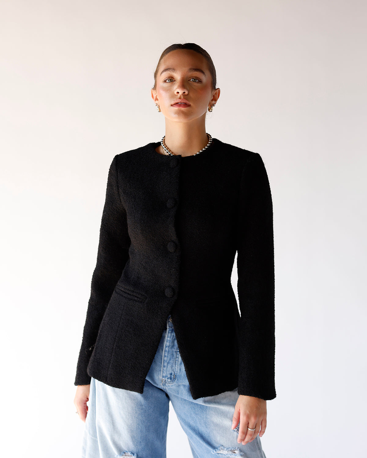 black blazer perfect work top date night outerwear perfect chic blazer business casual work fit fitted blazer