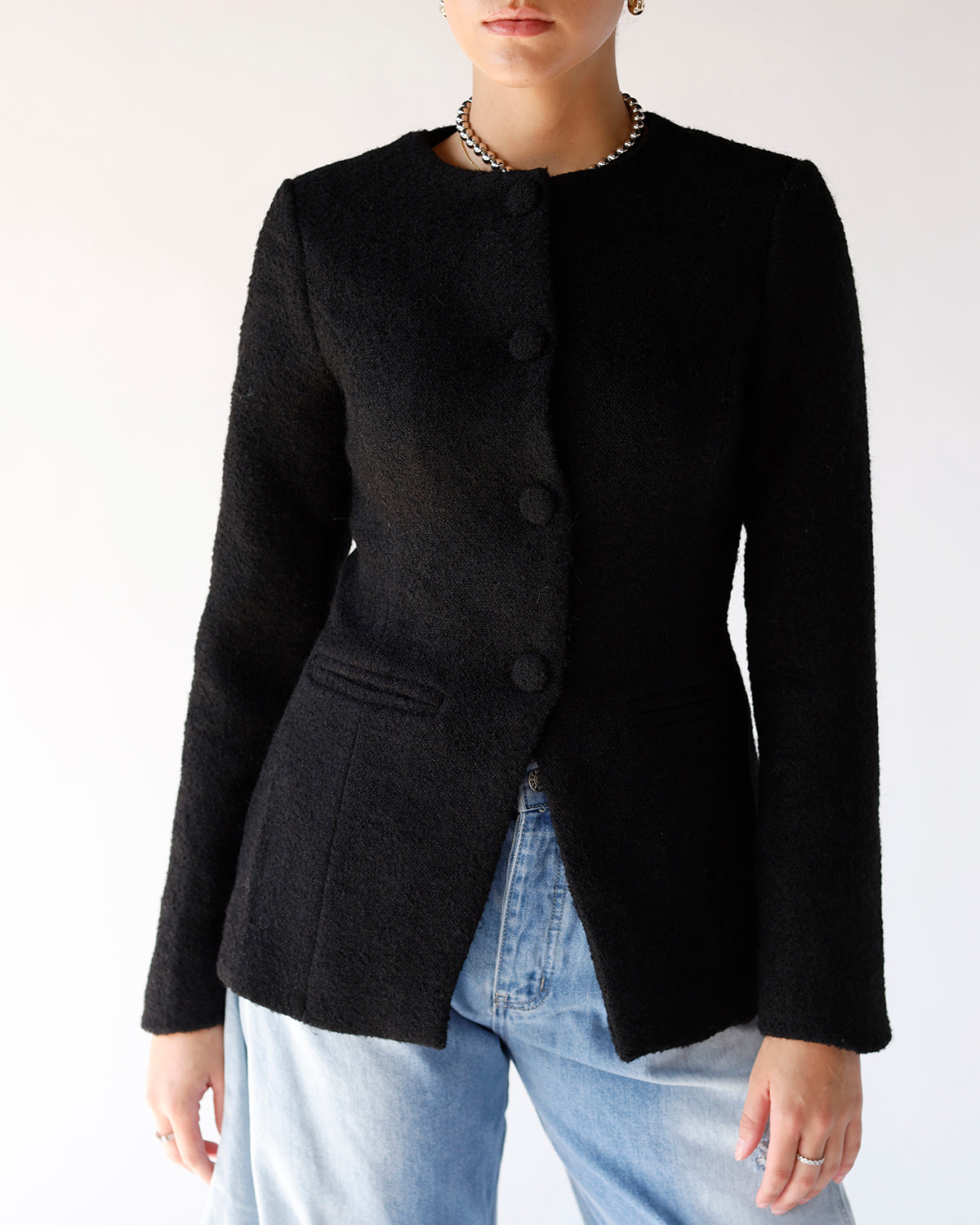 THE MARGOT BOUCLE BLAZER X BLACK