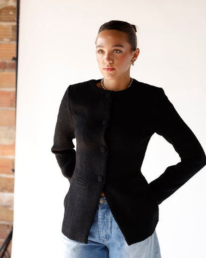 THE MARGOT BOUCLE BLAZER X BLACK